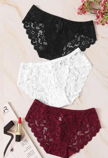 3 pack Lace Flowers hipster Panties