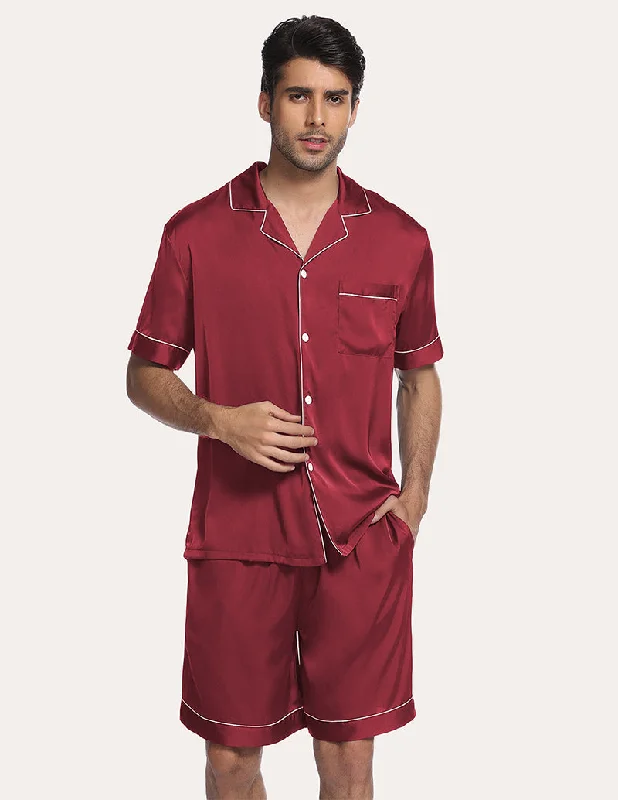 Ekouaer Men Satin Pajama Set