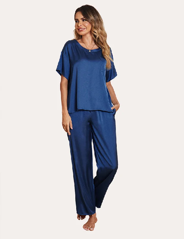 Ekouaer Women's Satin Silky Pajama Set