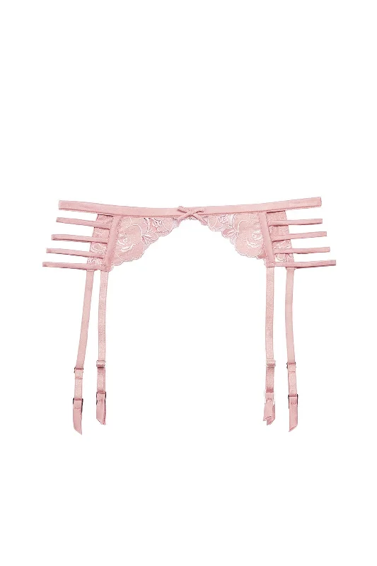 Fleur Du Mal Rose Logo Embroidery Garter Belt