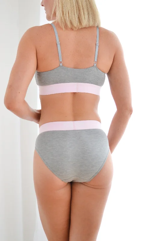 Grey/Pink Bamboo Bralette