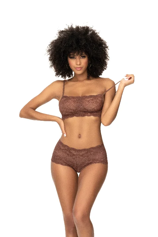 Lustrous Embrace: Two-Piece Sensual Lace Set