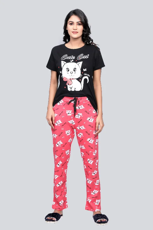 Pajama set Black 100 % cotton