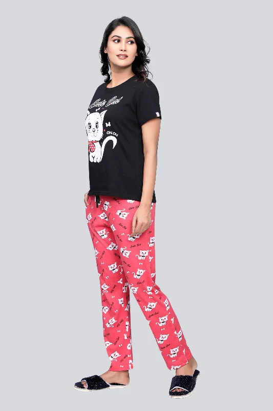 Pajama set Black 100 % cotton