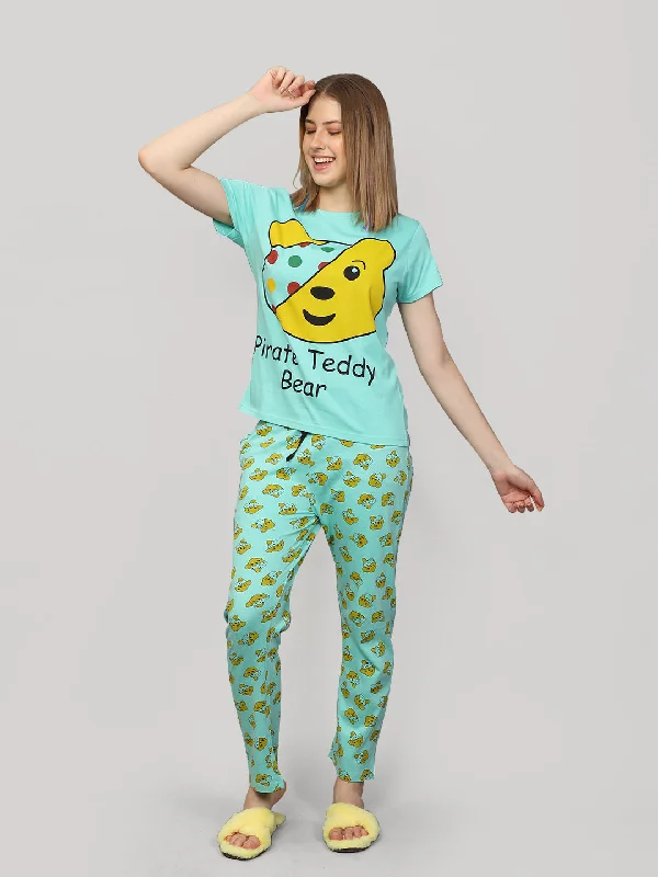 Pajama set Green 100% Cotton