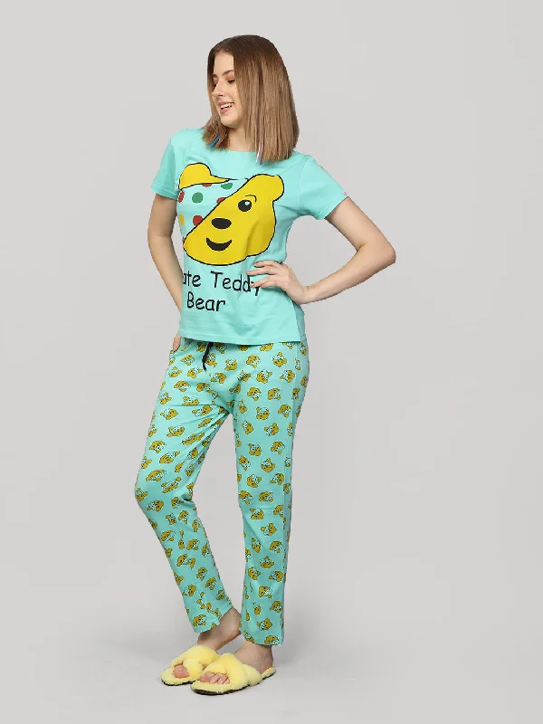 Pajama set Green 100% Cotton