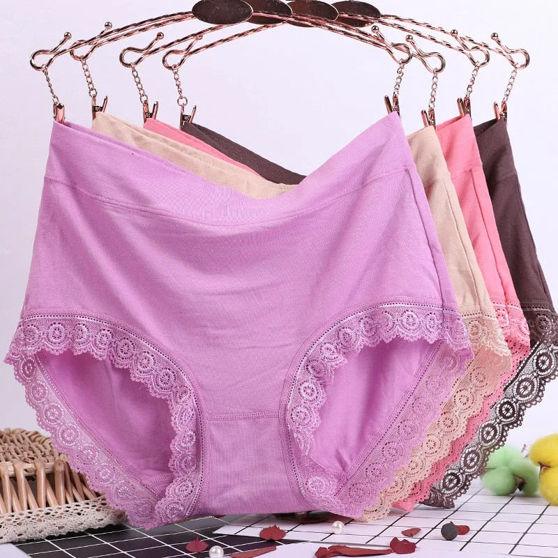 Women Lace High Waist Breathable Belly Holding panties