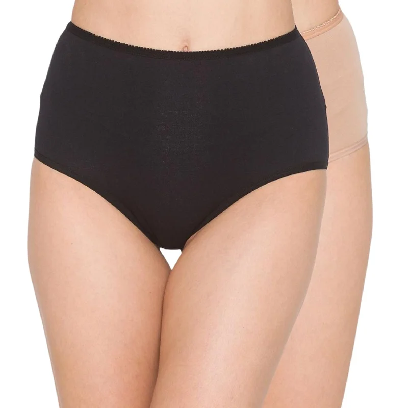 Women's Cotton High waist Solid Panty - CSHWIN02 BLACKSKIN