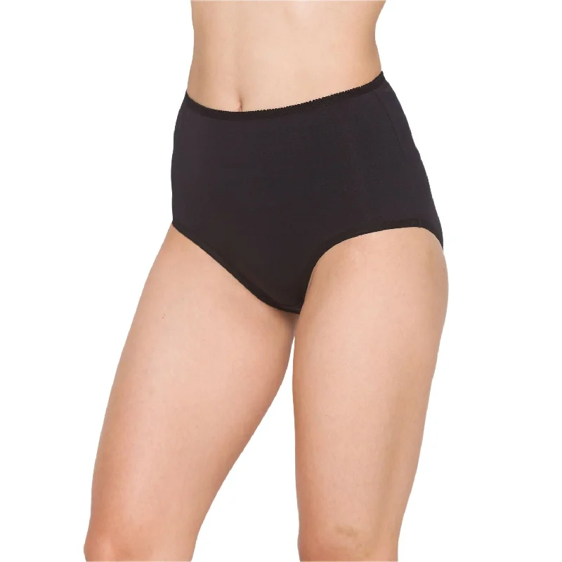 Women's Cotton High waist Solid Panty - CSHWIN02 BLACKSKIN