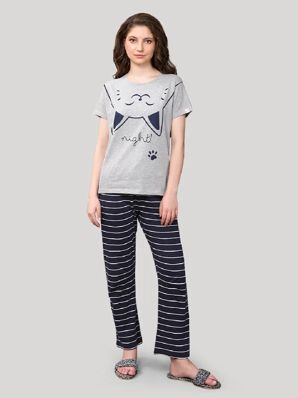 Pyjama set Grey 100% Cotton