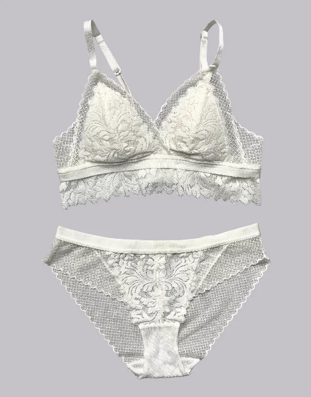 Romantic Lace Bralette Set - Ivory