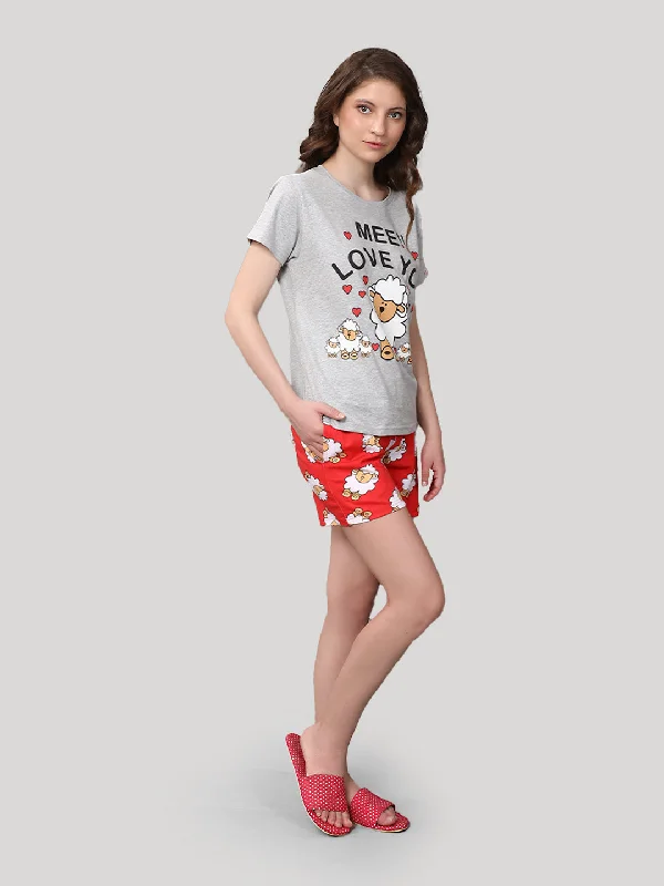 Shorts set Red 100 % Cotton