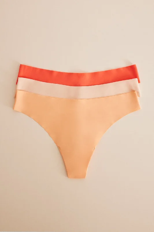 Pack of 3 orange seamless panties