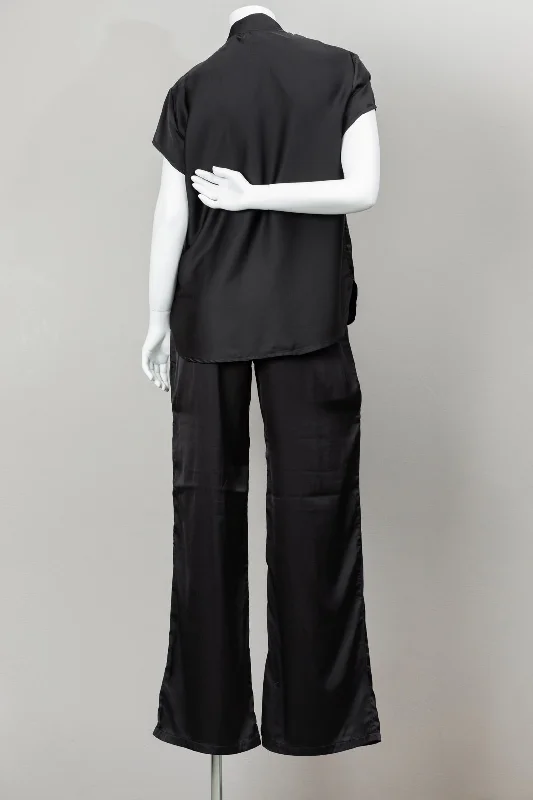 Beltza Black Short Sleeve Blouse