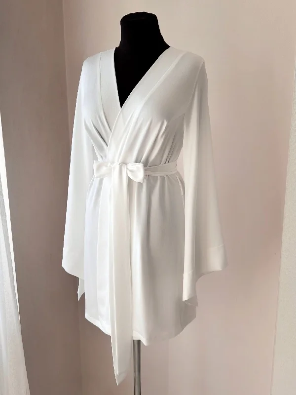 Short bridal kimono robe for bride Handmade