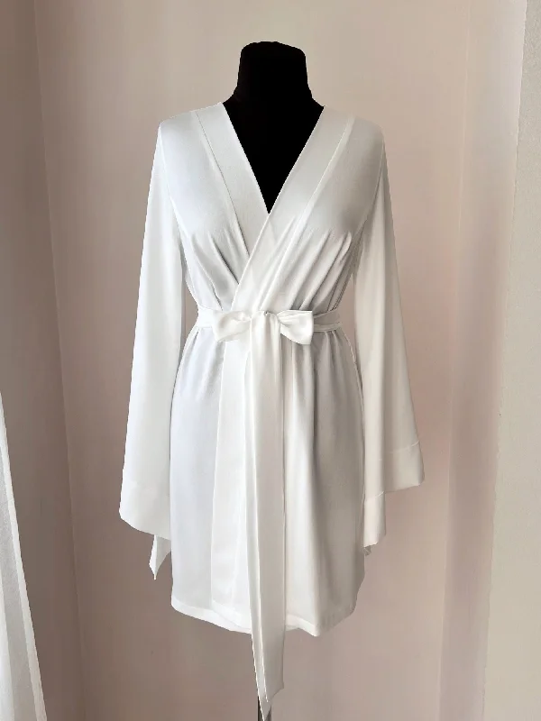 Short bridal kimono robe for bride Handmade