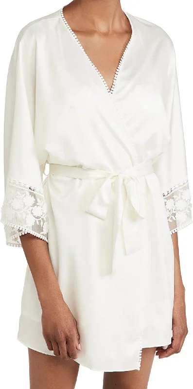 Flora Nikrooz Women's Iris Charm Short Satin Robe