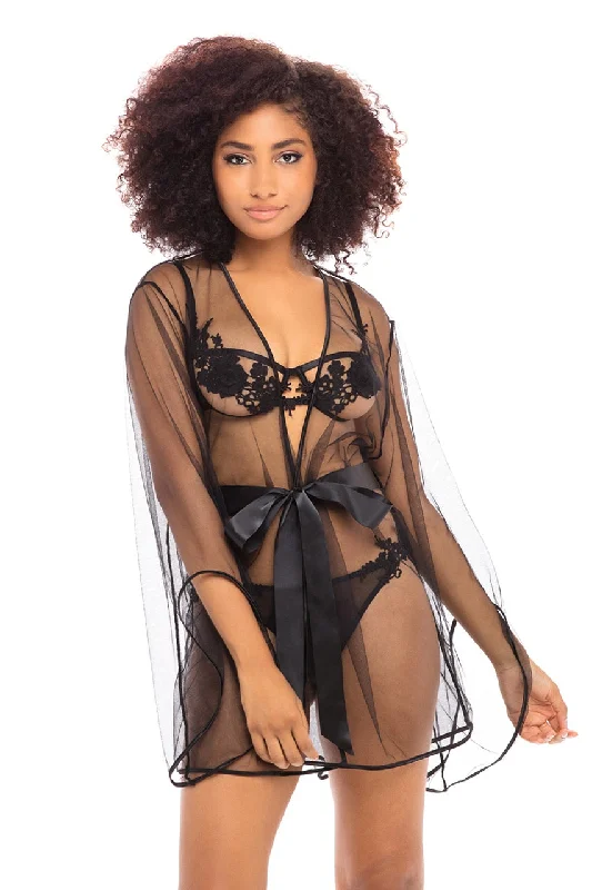 Oh La La Cheri Sydney Short Robe - Black