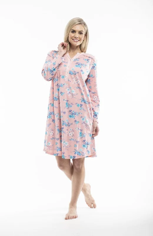 FLORAL BLOSSOM 3/4 SLEEVE KNITTED NIGHTIE