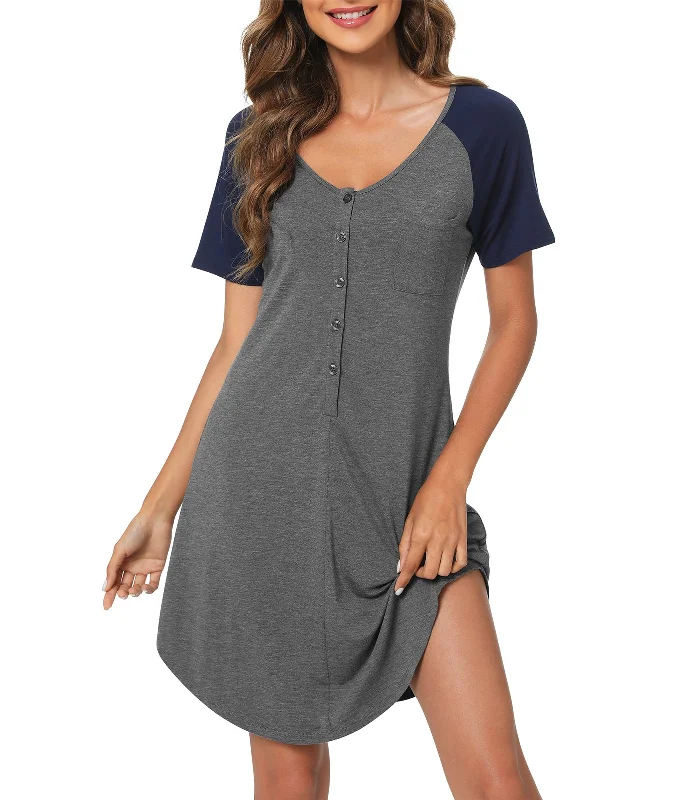 Dark Heather Grey/Navy / S / 95% Viscose from Bamboo, 5% Spandex