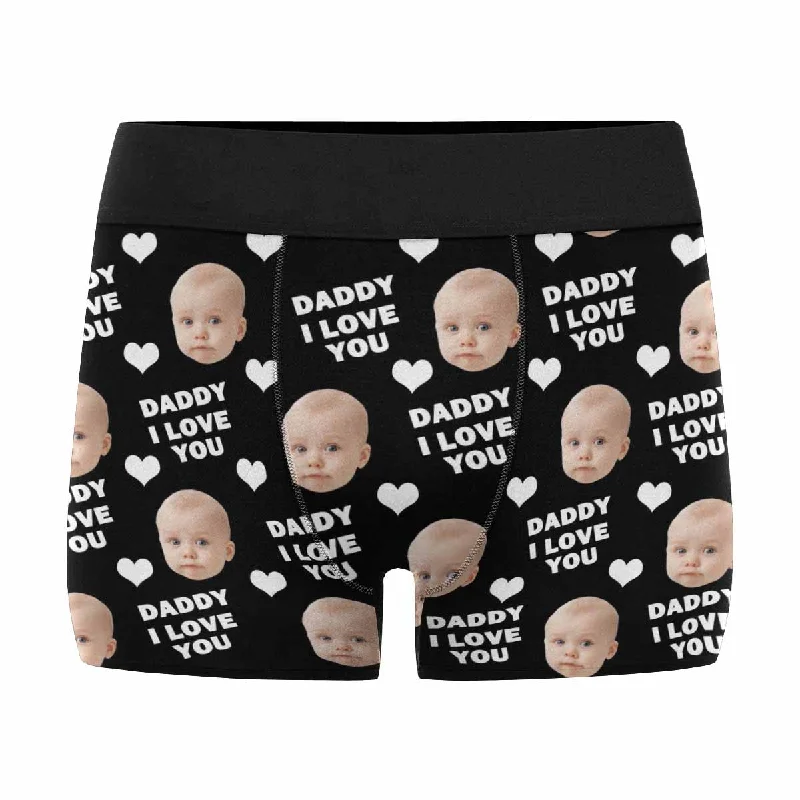 Custom Baby Face Daddy I Love You Men's Boxer Briefs