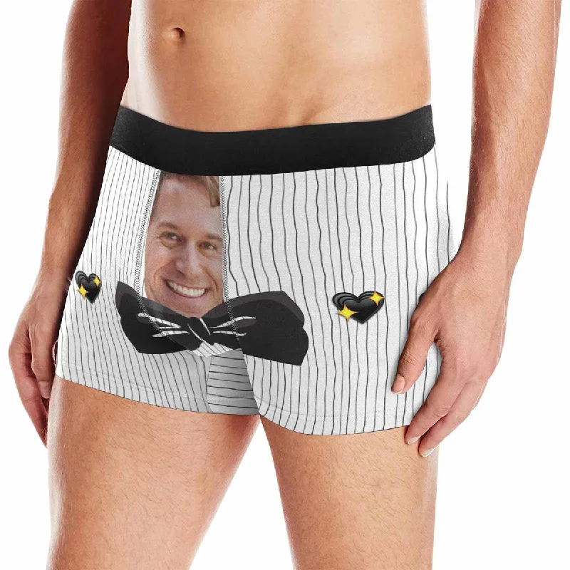 Custom Boyfriend Face Bow-Tie Men's Boxer Briefs