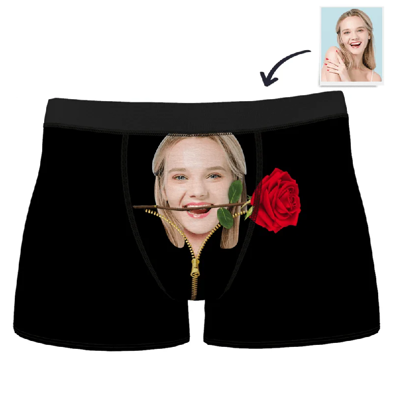 Herren Männer Personalisierung Liebe Rose Boxershorts