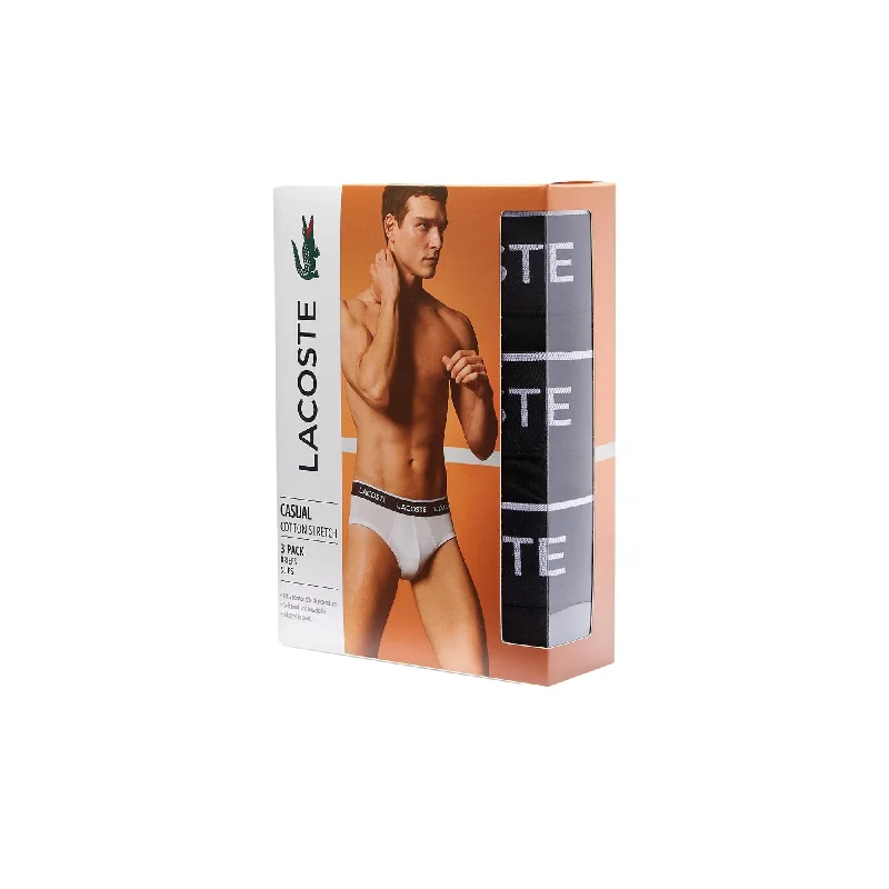 Lacoste Casual Briefs 3 Pack - Black