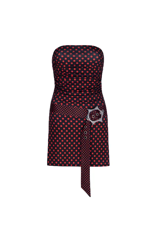 ALISHA DRESS - BLACK POLKA DOT