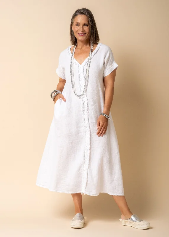 Bindy Linen Dress in White