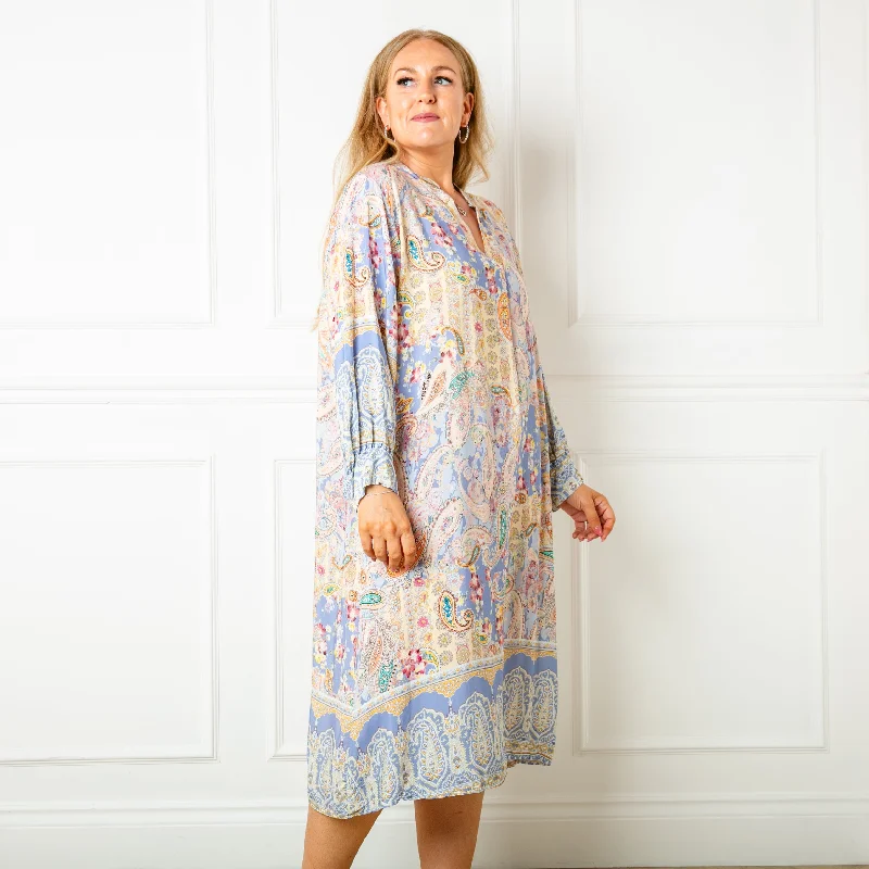 Long Sleeve Paisley Dress