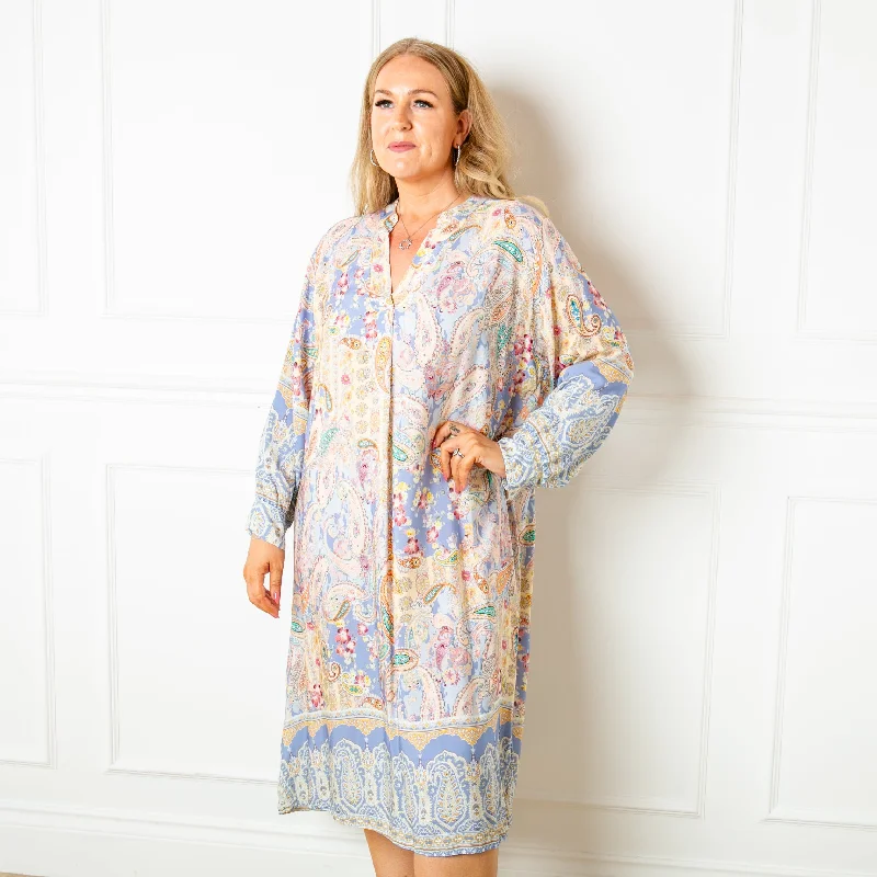 Long Sleeve Paisley Dress