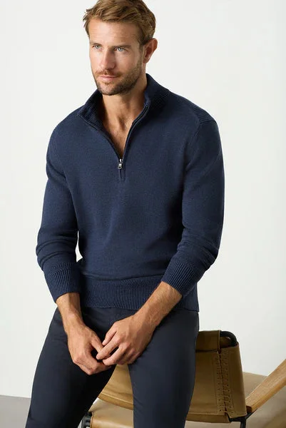 M.J. Bale - Perry Half Zip Sweater - Navy