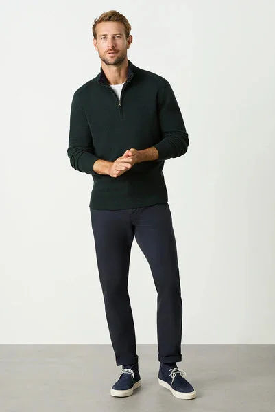 M.J. Bale - Perry Half Zip Sweater - Racing Green