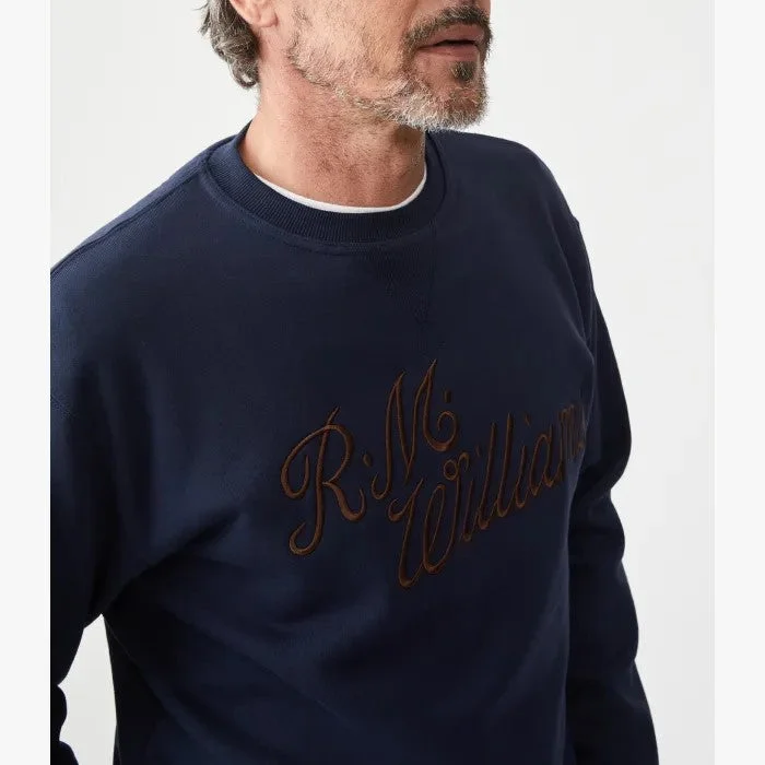 Script Crew Neck Fleece - Navy