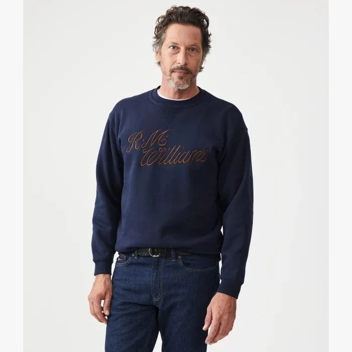 Script Crew Neck Fleece - Navy