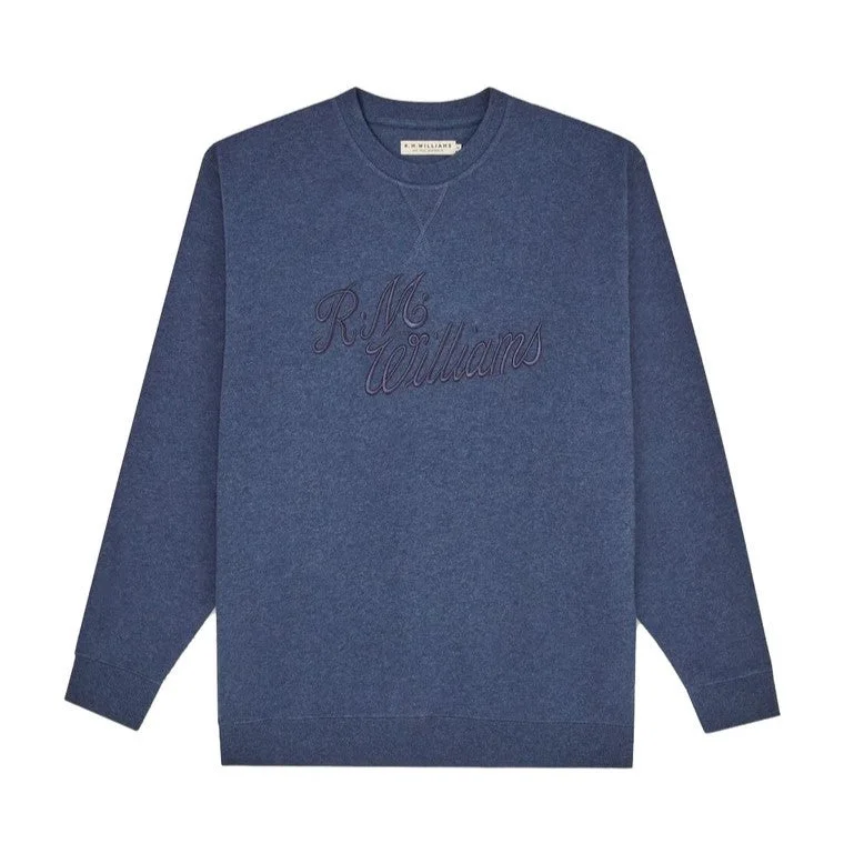 RMW Script Crew Neck Fleece - Dark Blue Marle