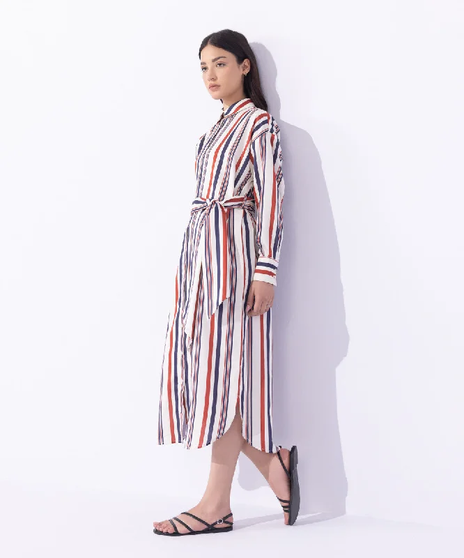 Striped Dress with Belt