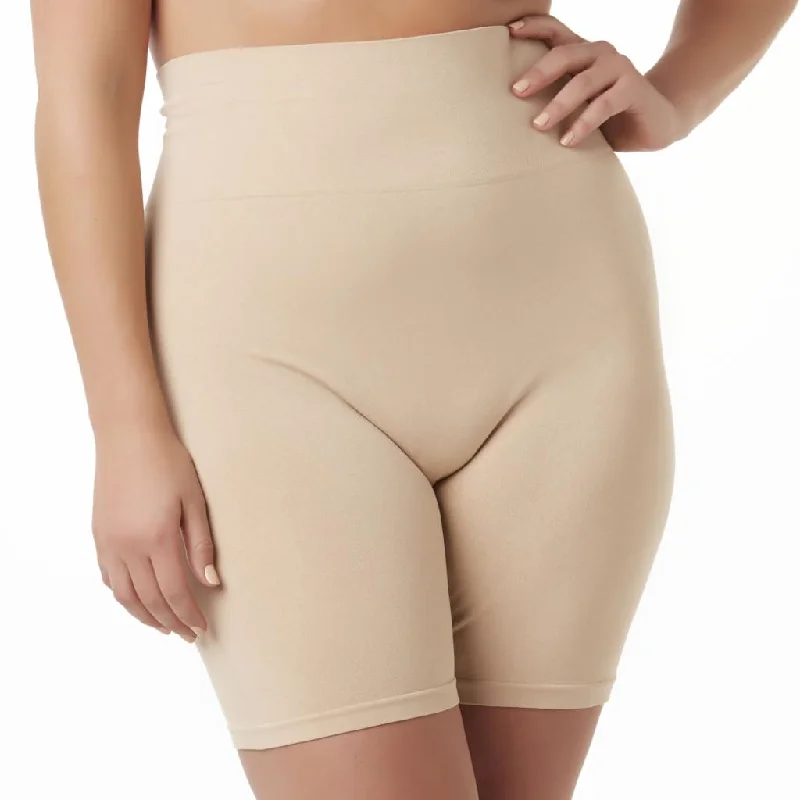 Simply Emma Plus Size Seamless Shapewear Shorts High Waist Thigh Shaper 1X Nude NWT