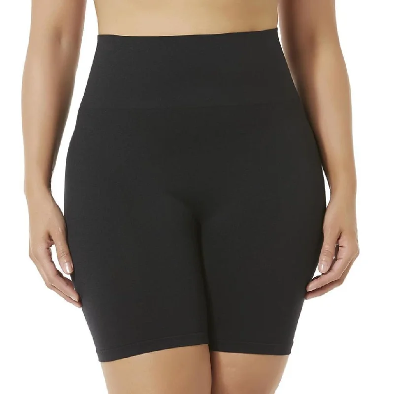 Simply Emma Plus Size Seamless Shapewear Shorts High Waist Thigh Shaper 2X Black