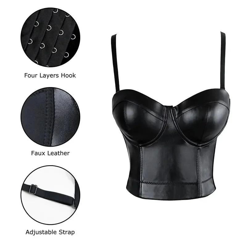 HLS Leather Corset Bralette Top