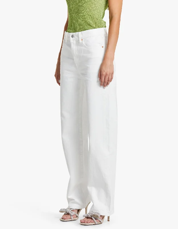 Ez Mid Rise Relaxed Straight Jean - Vintage White