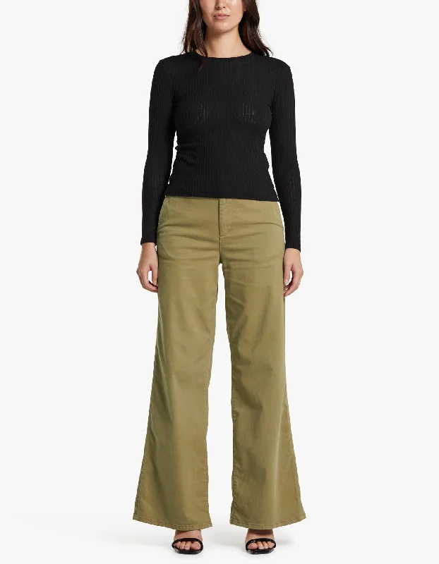 Sofie Wide Leg Chino - Khaki