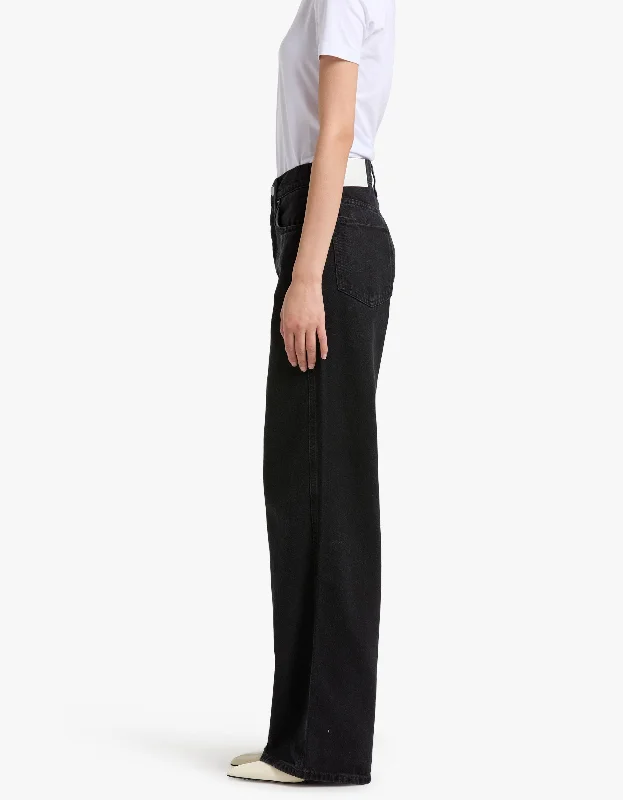 Mid Rise Wide Leg - Washed Black