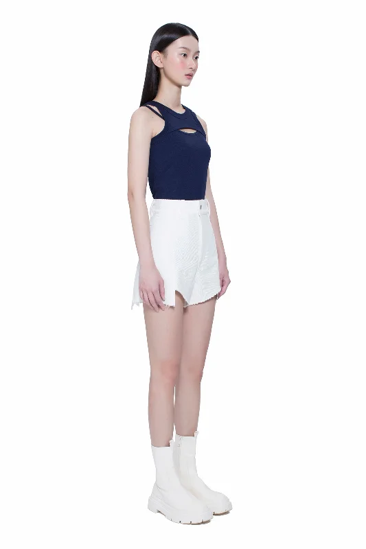 Asymmetric Hem with Panel Shorts