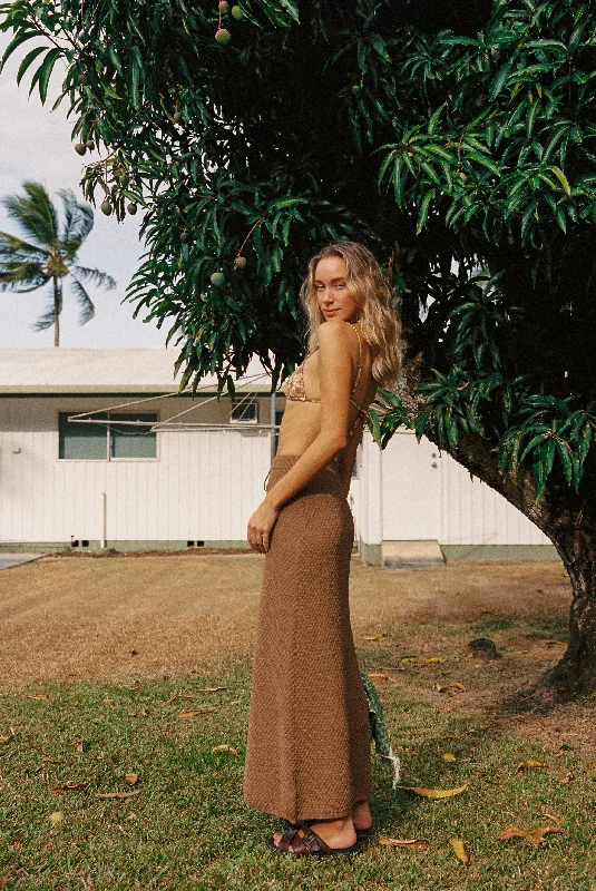 Jossie Knit Maxi Skirt Chocolate