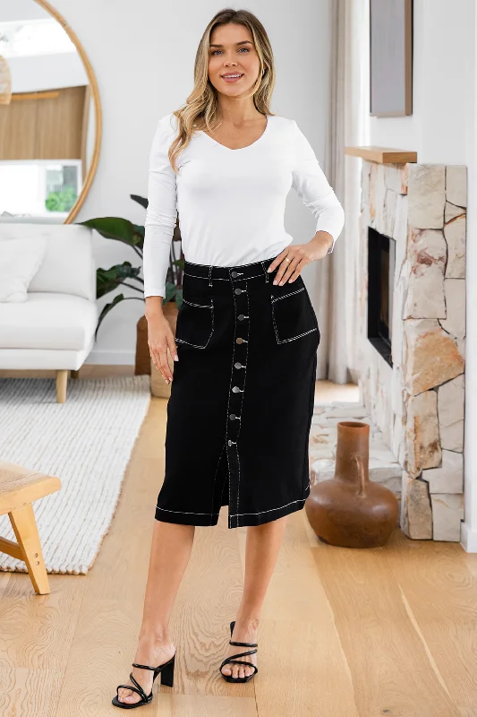 Ruby Denim Skirt Black