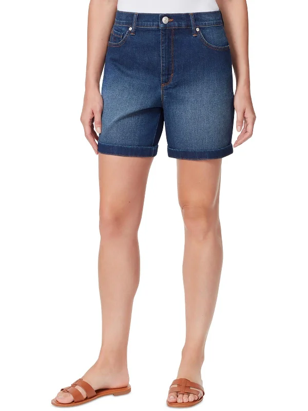 Amanda Womens High Rise Mini Denim Shorts