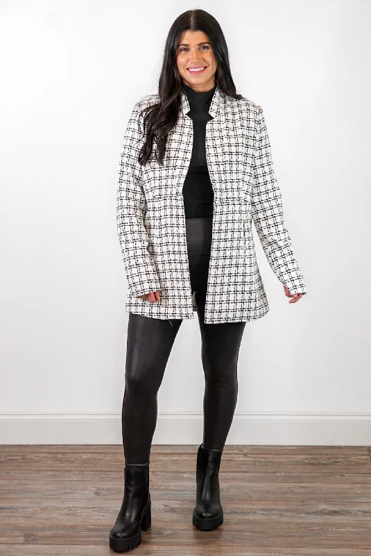 Black Plaid Off White Blazer