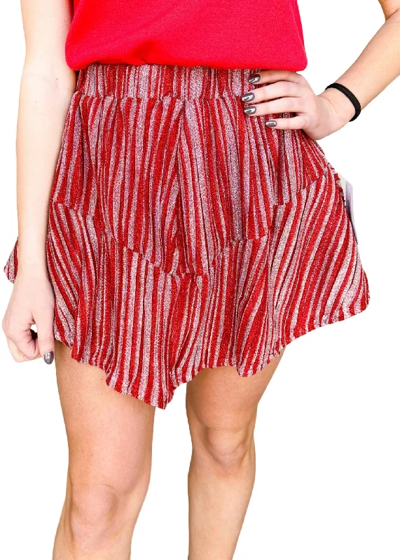 Candy Cane Skort In Red